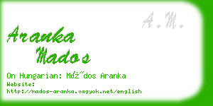 aranka mados business card